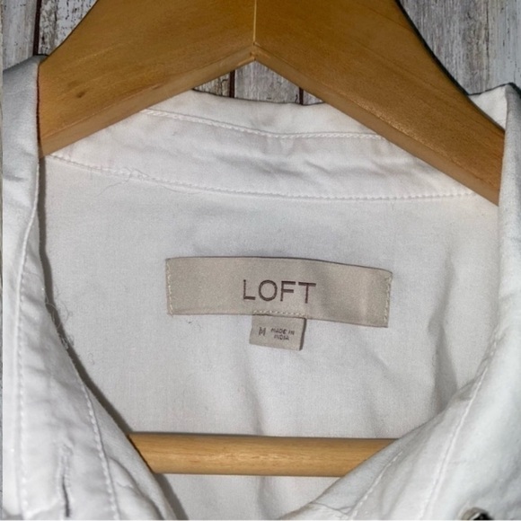 Loft Jeweled Collar Everyday White Button Down - Picture 5 of 5